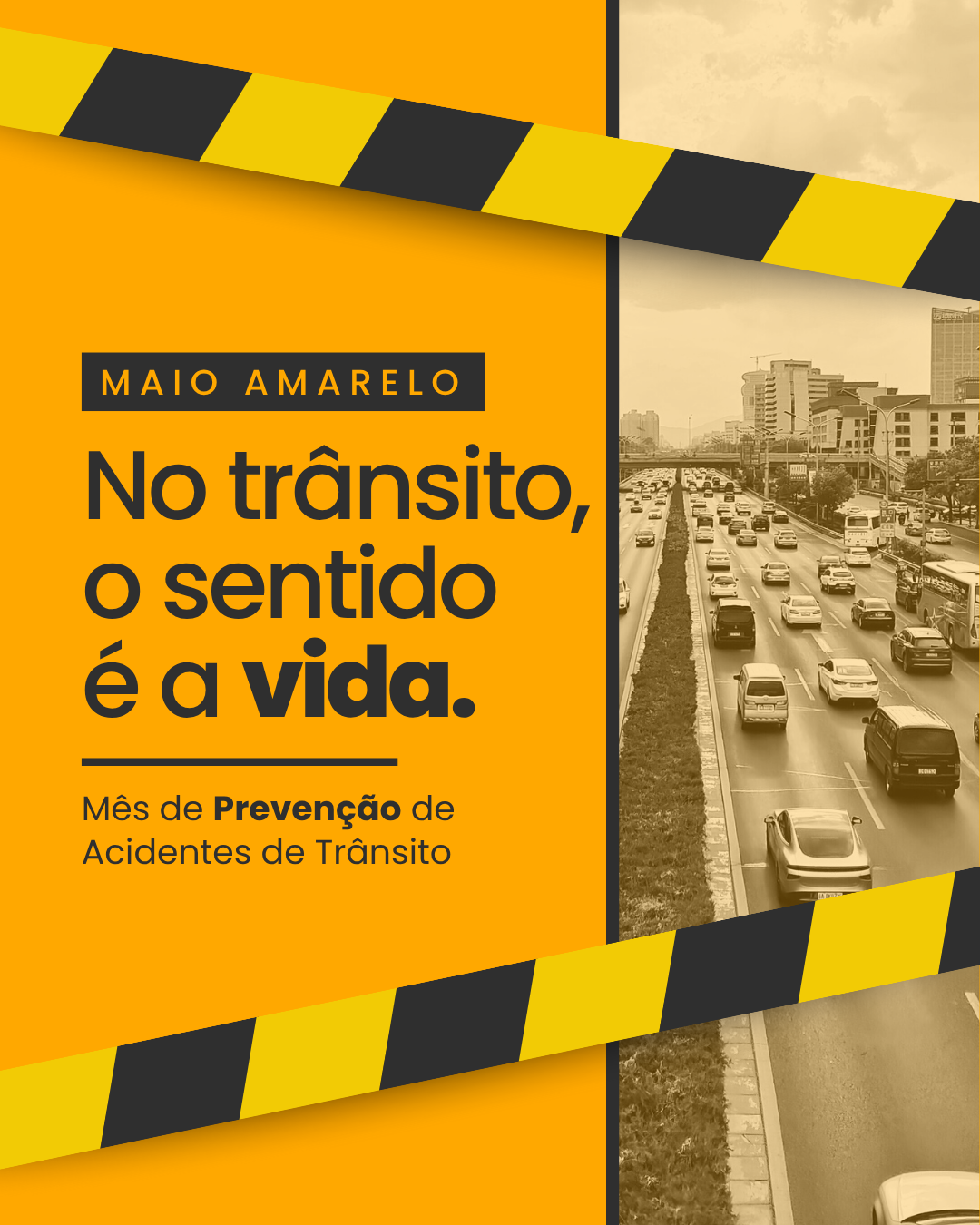 Instagram Post Maio Amarelo Simples Amarelo e Preto